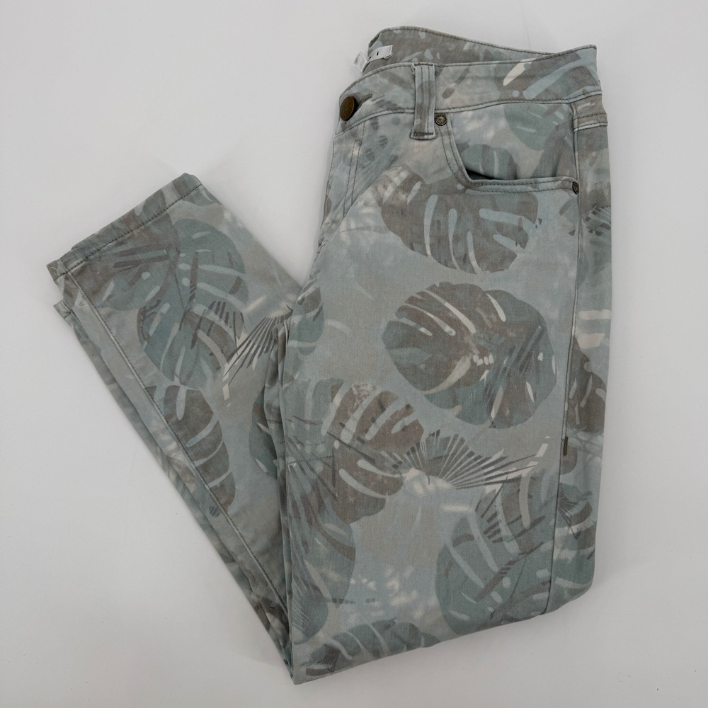 Cabi 227 Size 6 Tropical Paradise Monstera Leaf Print Slim Skinny Jeans‎ Jungle